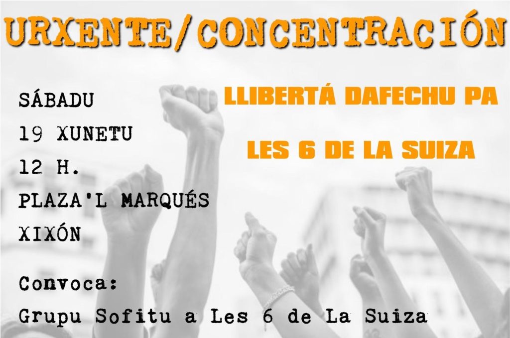 CONCENTRACIÓN EN GIJÓN POR LES 6 DE LA SUIZA CONCENTRACIÓN EN GIJÓN POR LES 6 DE LA SUIZA