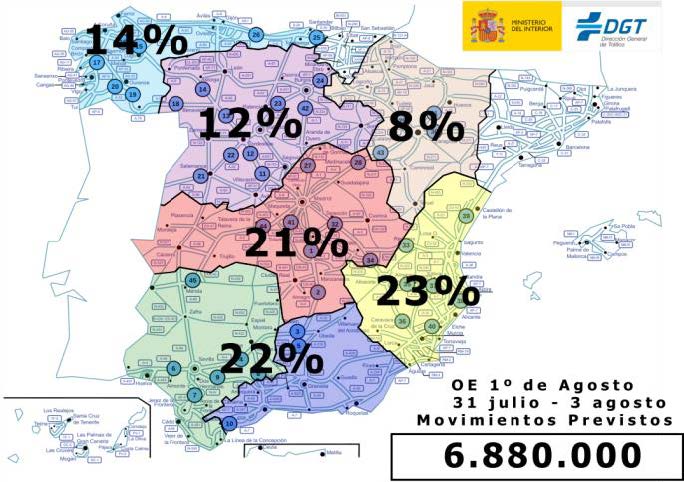Asturias prevé para el 1º de agosto 202.000 desplazamientos por carretera Asturias prevé para el 1º de agosto 202.000 desplazamientos por carretera